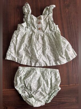 Carter's Mint Green Floral Dress with Matching Bloomers